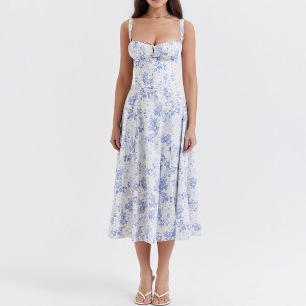 Bless Boutik Floral Bustier Waist Dress