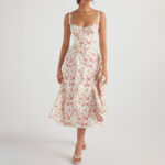 Bless Boutik Floral Bustier Waist Dress