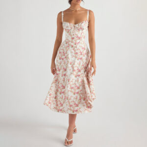 Bless Boutik Floral Bustier Waist Dress