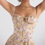 Bless Boutik Floral Bustier Waist Dress