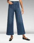 Cropped Wide-Leg Patch Pocket Jeans