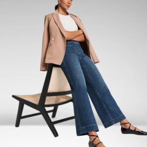 Cropped Wide-Leg Patch Pocket Jeans