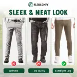 FlexComfy - Men's High Waist Straight Fit Stretch Khakis