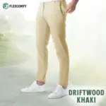 FlexComfy - Men's High Waist Straight Fit Stretch Khakis