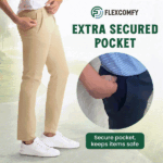 FlexComfy - Men's High Waist Straight Fit Stretch Khakis