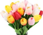 growhabity - UV Resistant Lifelike Artificial Tulips Flowers