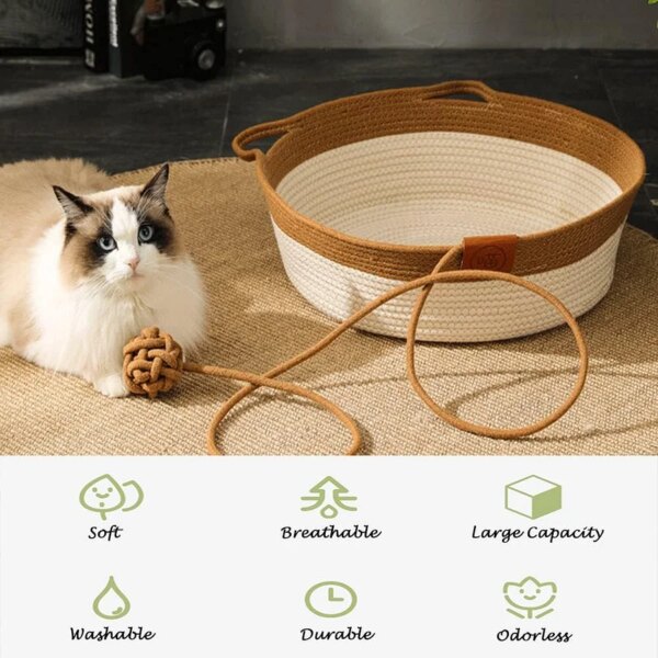 Handwoven Cotton Rope Cat Bed