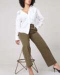 LAST DAY SALE 50% OFF - Tummy Control Twill Cropped Wide Leg Pant