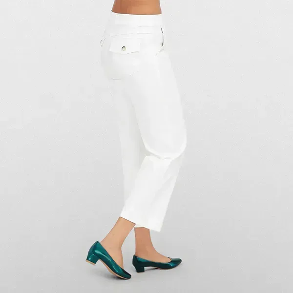 LAST DAY SALE 50% OFF - Tummy Control Twill Cropped Wide Leg Pant