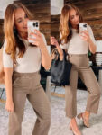 LAST DAY SALE 50% OFF - Tummy Control Twill Cropped Wide Leg Pant