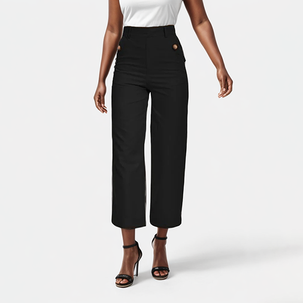 LAST DAY SALE 50% OFF - Tummy Control Twill Cropped Wide Leg Pant