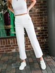 LAST DAY SALE 50% OFF - Tummy Control Twill Cropped Wide Leg Pant