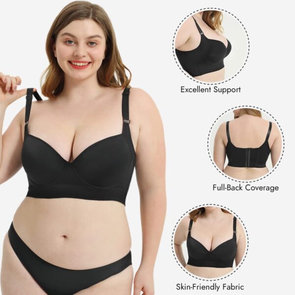 LilySure Push-Up Back Smoothing Bra - Black+Beige (Buy 1 Get 1 Free)