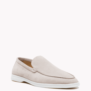 Marina Suede Loafers – Light Grey