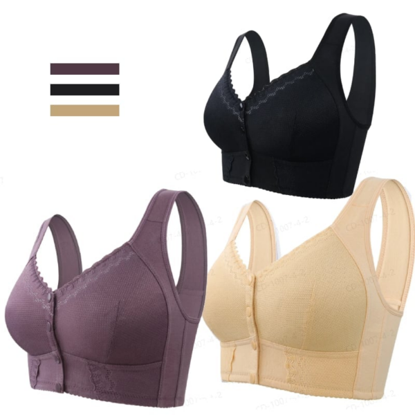 Mother Day's Limited Sale Buy 1 Get 3 Packs - 2024 New Front Closure Breathable Bra for Seniors