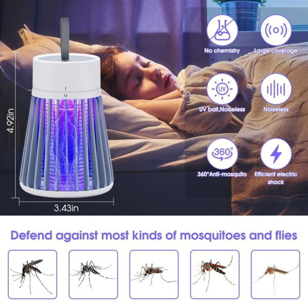 Mozz Guard - Portable Bug Zapper for Indoors Outdoor Fly Zapper Mosquito Trap