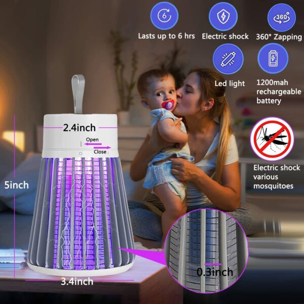 Mozz Guard - Portable Bug Zapper for Indoors Outdoor Fly Zapper Mosquito Trap