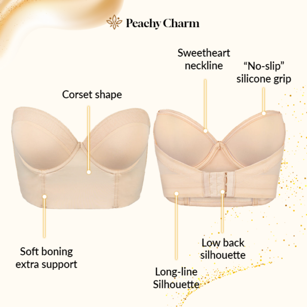 Peachy Charm - Low Back Strapless Bra