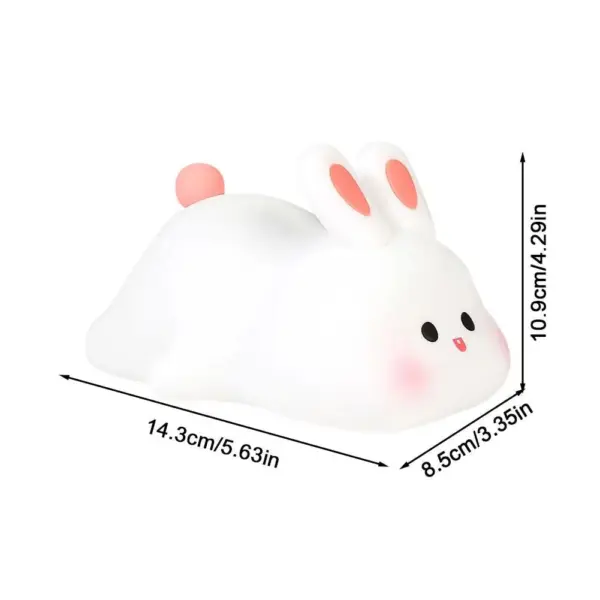 Rechargeable Silicone Rabbit Night Light with Touch Sensor for Children's Bedroom