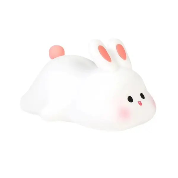 Rechargeable Silicone Rabbit Night Light with Touch Sensor for Children's Bedroom