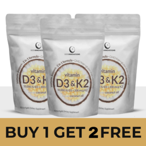 SeenInnovations D3 + K2 Coconut Oil Soft gels (2 Free)