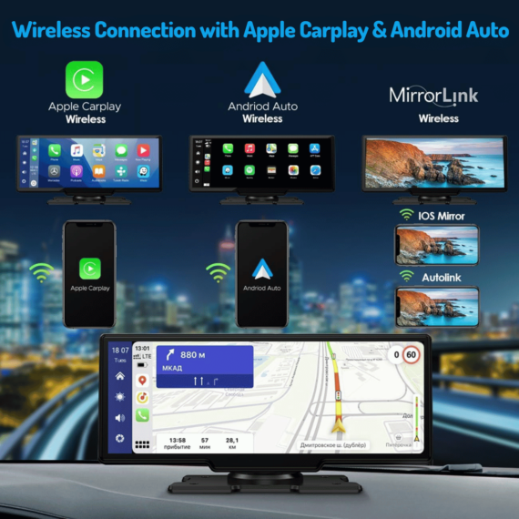SyncDrive - 10.5 inches CarPlay & Android Auto Full-HD Touch Screen