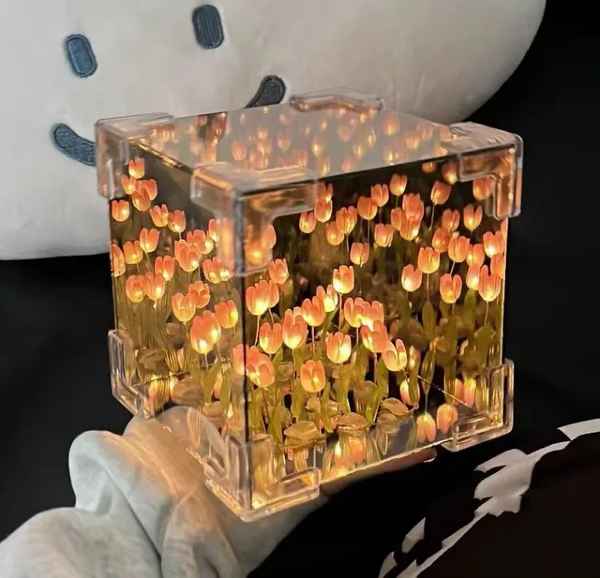 Tulip cube mirror lamp