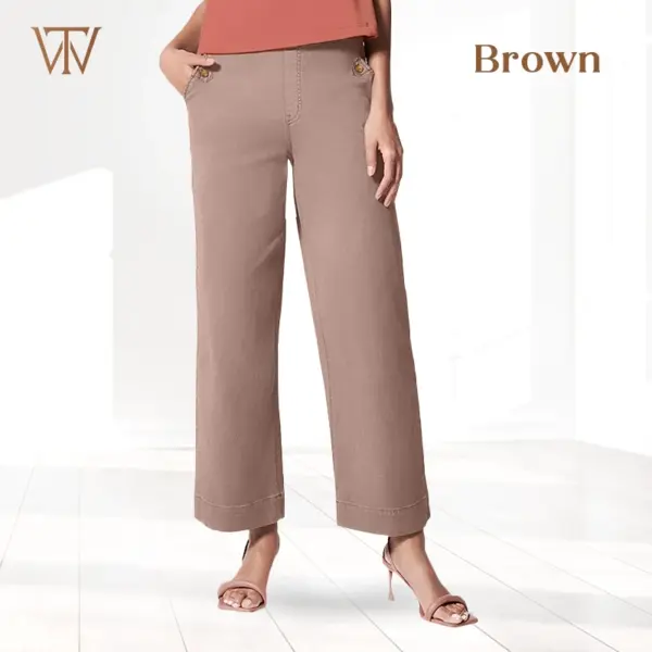 Twilluxe - Women's Stretch Twill Cropped Wide Leg Pants (2024 Edition)