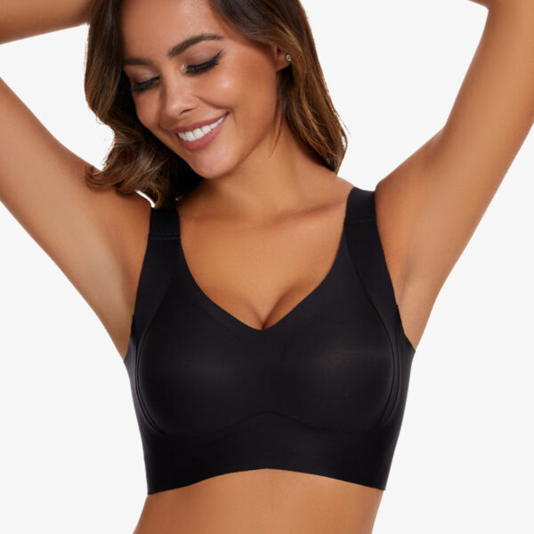 WOMEN FOR SURE Enhanced W Support Adjustment Comfort Bra-Black