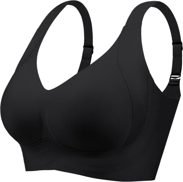 WOMEN FOR SURE Enhanced W Support Adjustment Comfort Bra-Black