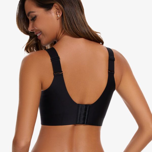 WOMEN FOR SURE Enhanced W Support Adjustment Comfort Bra-Black