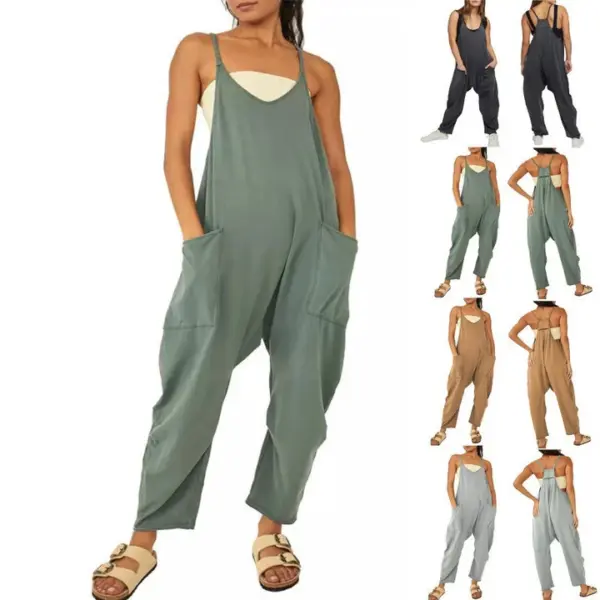 Wridie - Sale 70% - Womens Casual Wide-Leg Jumpsuit