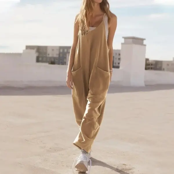 Wridie - Sale 70% - Womens Casual Wide-Leg Jumpsuit