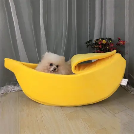 Cozy Banana Shaped Bed for Cats and Dogs