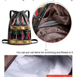 Drawstring Foldable Large Capacity Dry-wet Separation Travel Sports Backpack