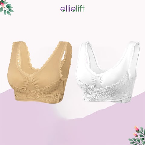 EllieLift - LAST DAY 70% OFF – Comfy Corset Bra Front Cross Side Buckle Lace Bras