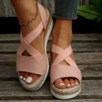 Grishay Summer Flat Wedge Heel Fish Mouth Casual Women's Sandals