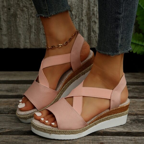 Grishay Summer Flat Wedge Heel Fish Mouth Casual Women's Sandals