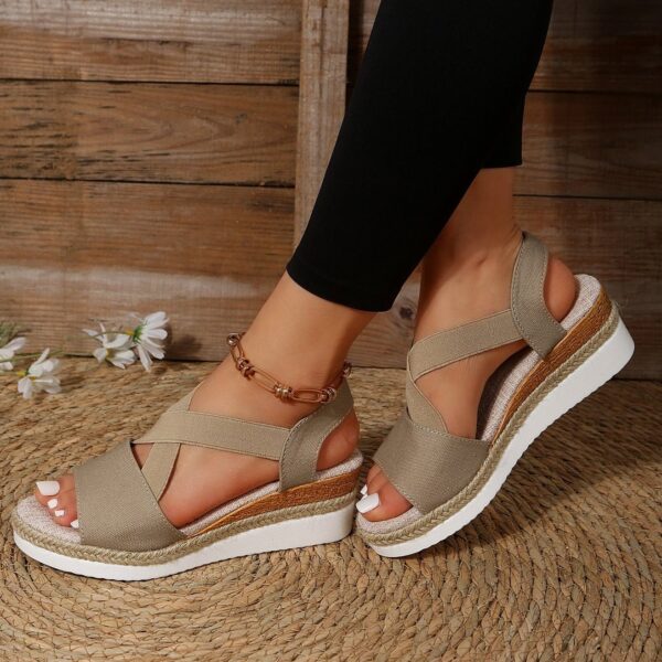 Grishay Summer Flat Wedge Heel Fish Mouth Casual Women's Sandals