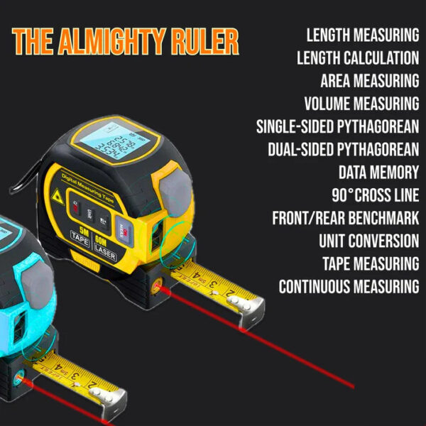 HomeMasterTools 3 in 1 Infrared Laser Tape Measuring Instrument