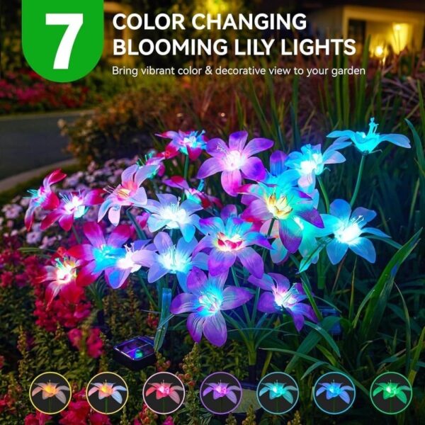 HOT SALE 70%OFF - Solar-Powered Blooming Lily Flowers Light