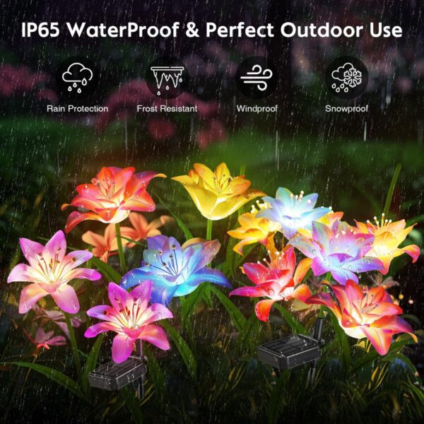 HOT SALE 70%OFF - Solar-Powered Blooming Lily Flowers Light