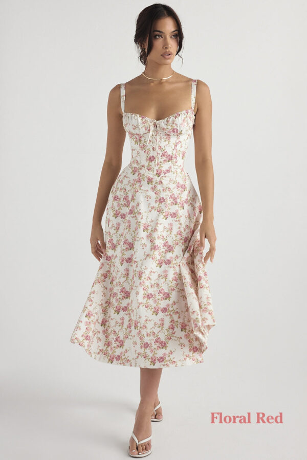 Soft Laced Up Cotton Bustier Sundress