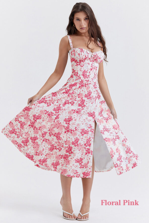 Soft Laced Up Cotton Bustier Sundress