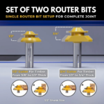 TimberLock 45° Lock Miter Router Bit - 1/2" Shank