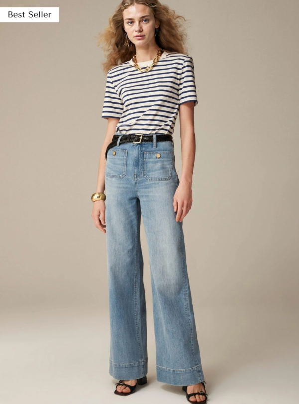 Tummy Control Sailor Wide Leg Trouser