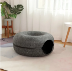 Versatile Donut Cat Bed & Tunnel - Dual-Use Interactive Play Toy for Cats, Rabbits, and Ferrets - Indoor Kitten Training and Entertainment Accessory