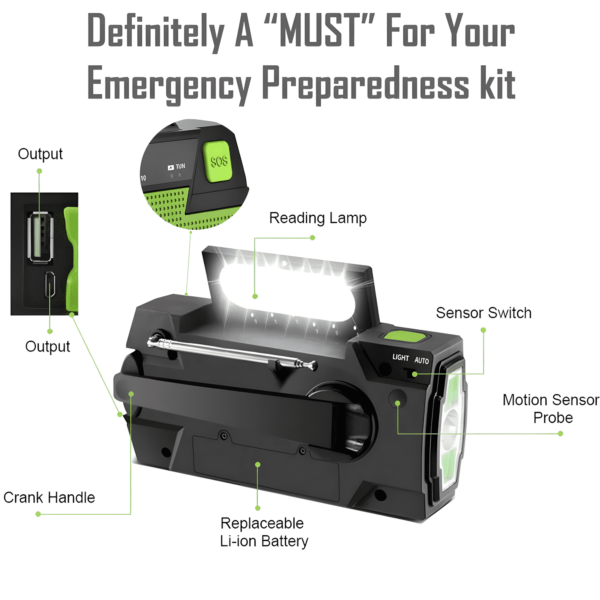 WildSummit All-In-One Radio | Emergency Solar Powered Radio