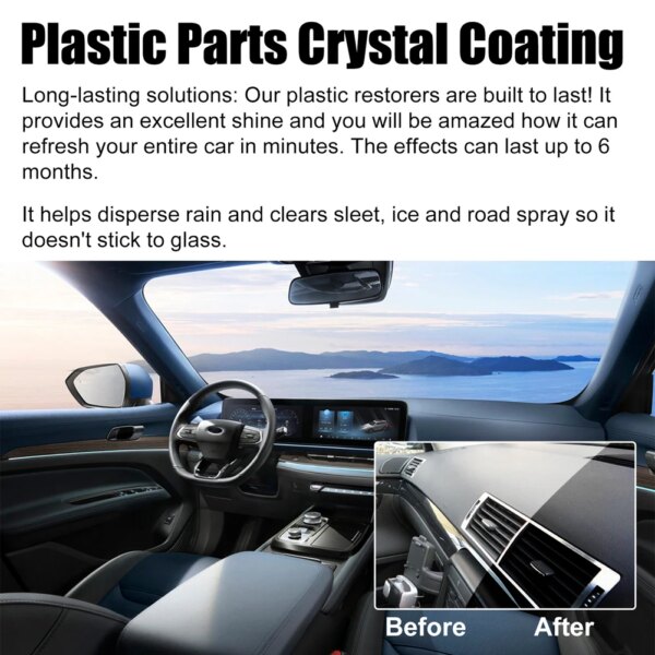 AutoGlow - Car Trim Restoration Crystal Coating + Applicator Sponge