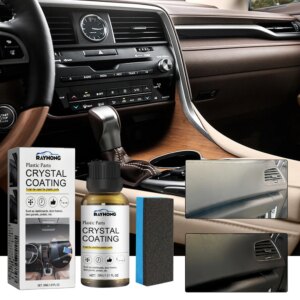 AutoGlow – Car Trim Restoration Crystal Coating + Applicator Sponge